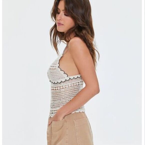 Open-Knit Crochet Cami size small shirt top S - Picture 8 of 9